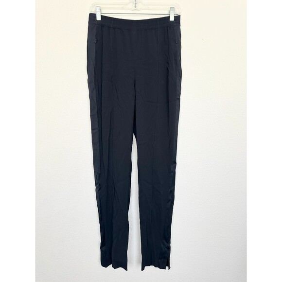 Theory Women's Viewpine C Berger Pants High Rise Pull On Black Mixed Media Sz 4 - Picture 2 of 12